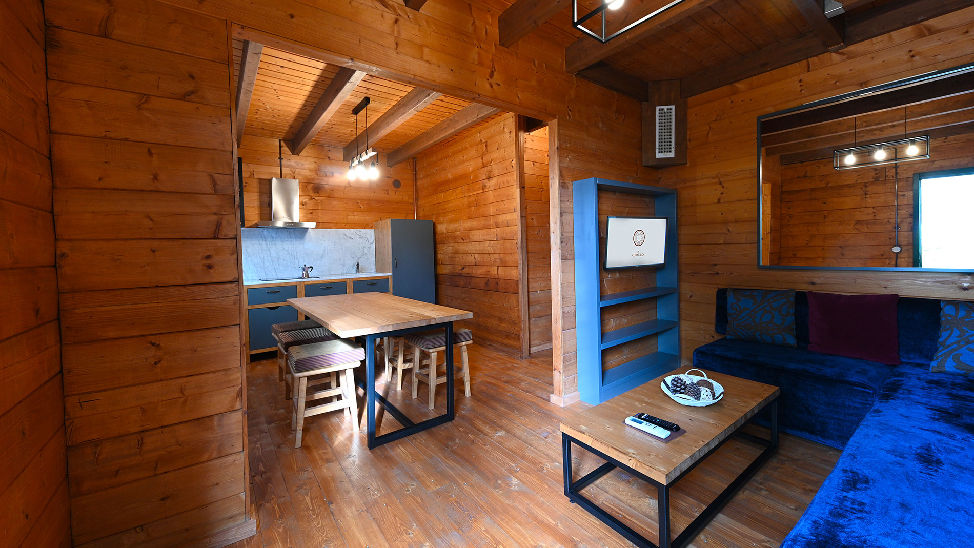 Living area in private chalet